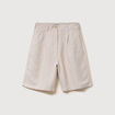 Short taille haute beige femme