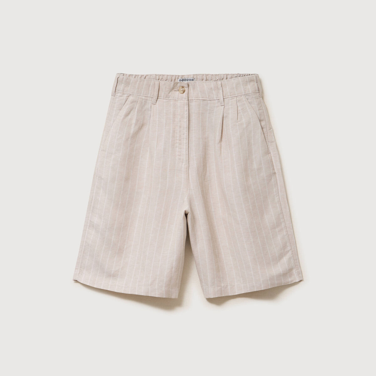 Short taille haute beige femme