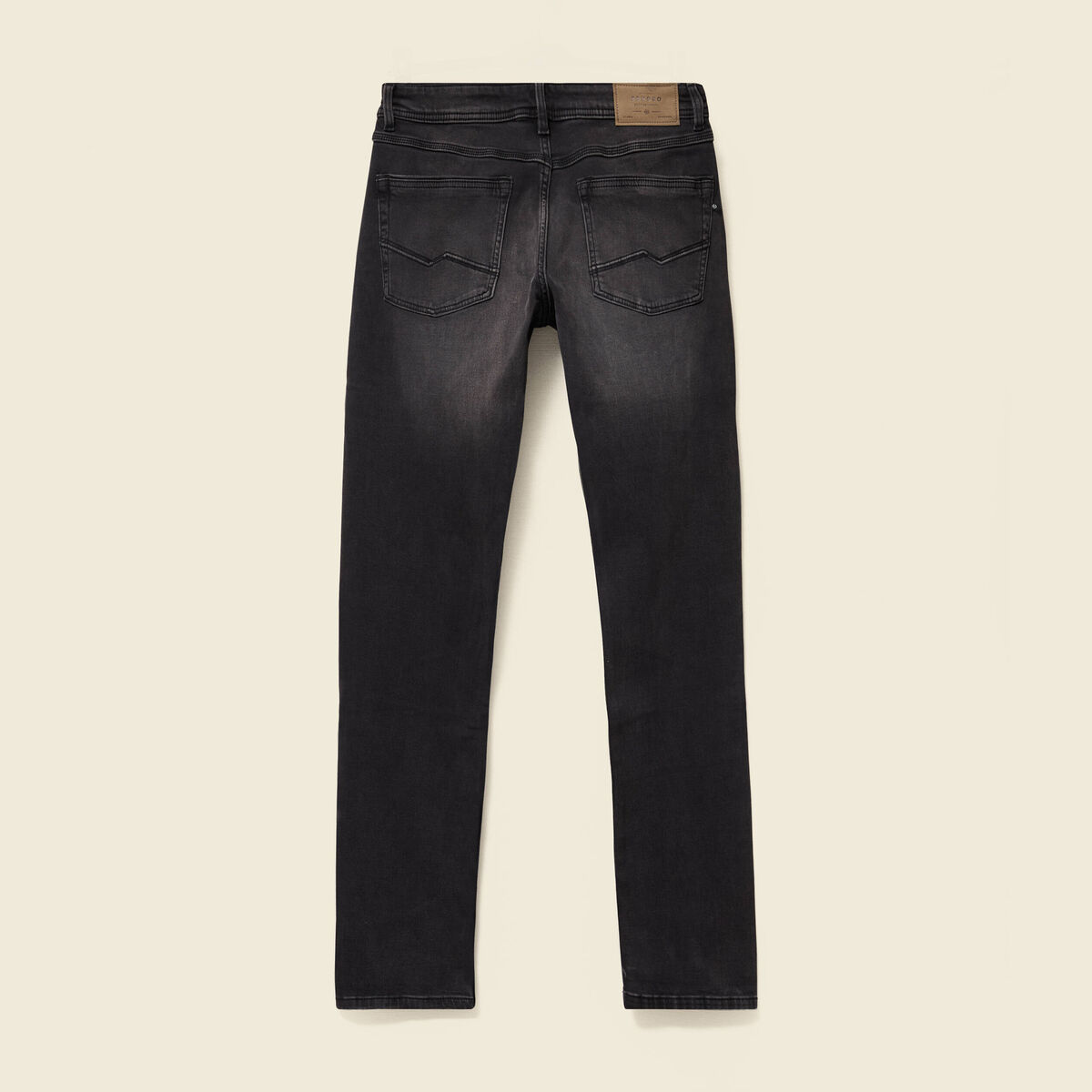 Jeans straight longueur 34 denim denim noir homme