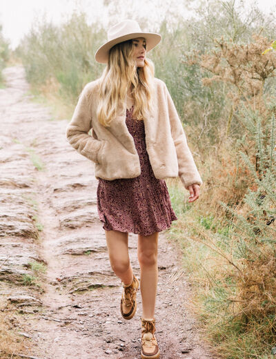 Manteau éco-responsable beige femme