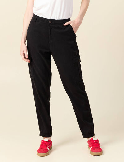 Pantalon éco-responsable noir femme