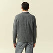 Pull col rond manches longues gris fonc&eacute; homme