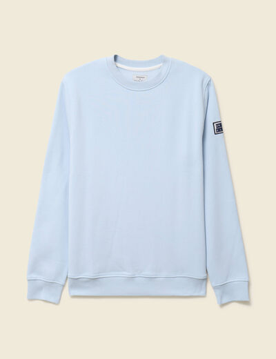 Sweat manches longues avec broderie bleu ciel homme