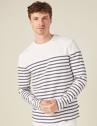 T-shirt manches longues ecru homme