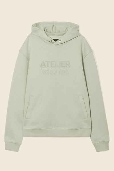 Sweat à capuche vert olive homme