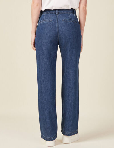 Jeans jambe large denim brut femme