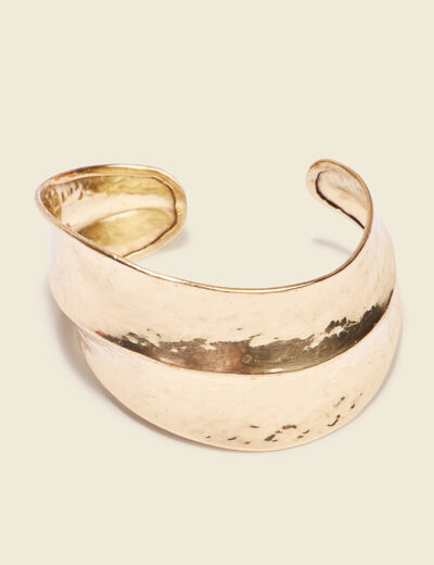 Bracelet manchette métal couleur or femme