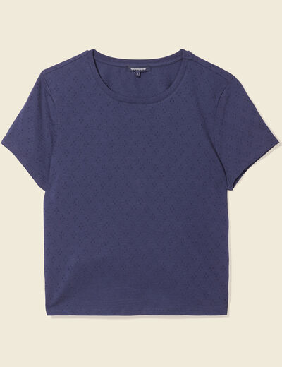 T-shirt manches courtes bleu marine femme