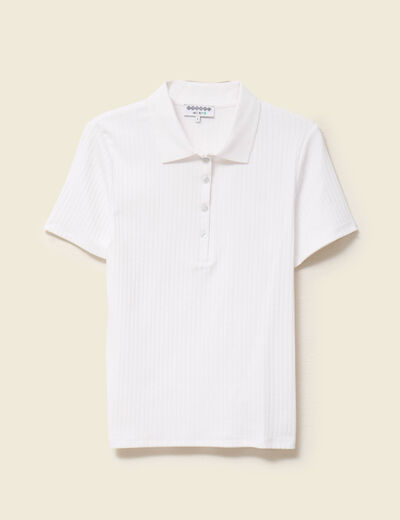 T-shirt cintré manches courtes blanc femme
