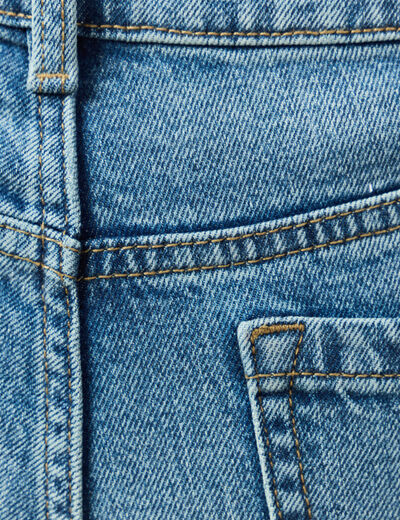 Jeans large taille haute denim stone femme