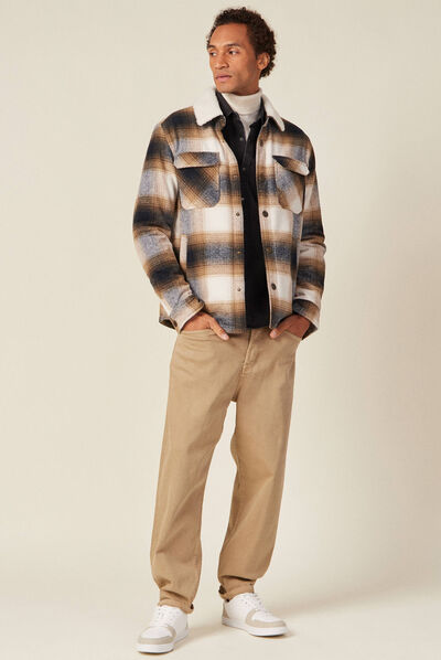 Veste surchemise ample ecru homme