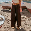 Pantalon large bordeaux femme