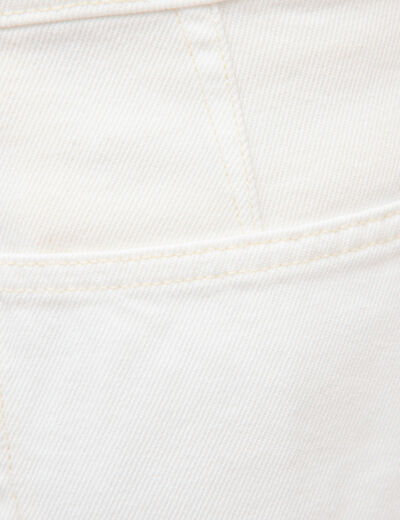 Jeans barrel taille haute 7/8&egrave;me denim blanc femme