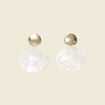 Boucles d'oreilles pendantes ecru femme