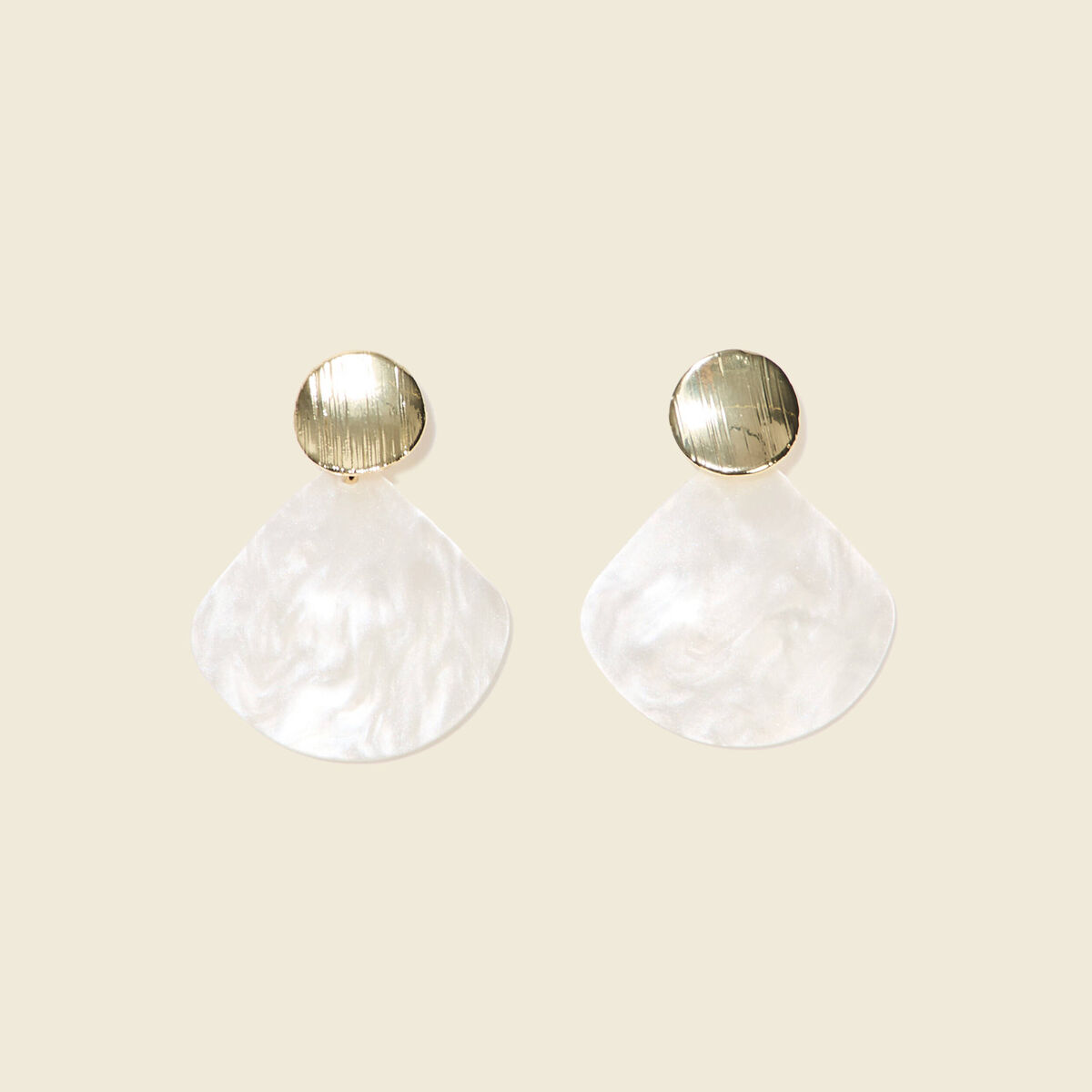 Boucles d'oreilles pendantes ecru femme