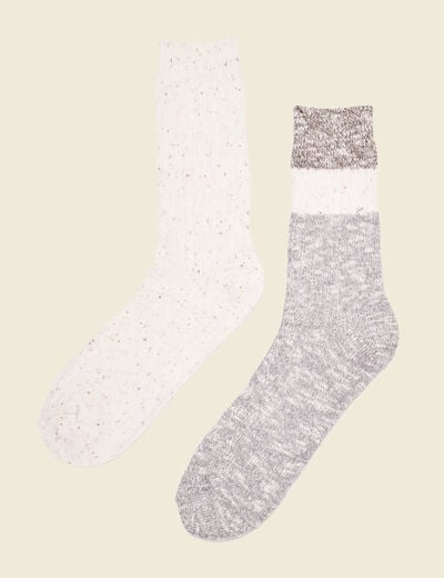 Lot 2 paires chaussettes gris homme