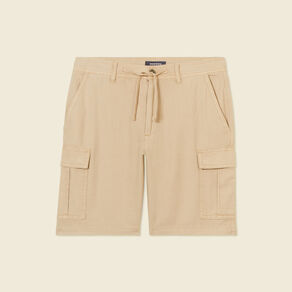 bermuda cargo a coulisse beige homme Bermuda cargo à coulisse beige homme