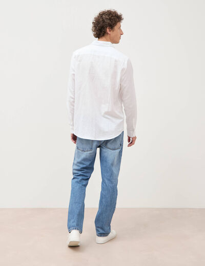 Chemise manches longues blanc homme