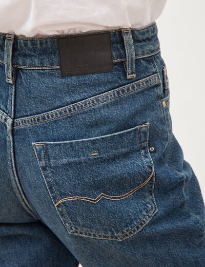 Jeans mom 7/8&egrave;me bleu femme