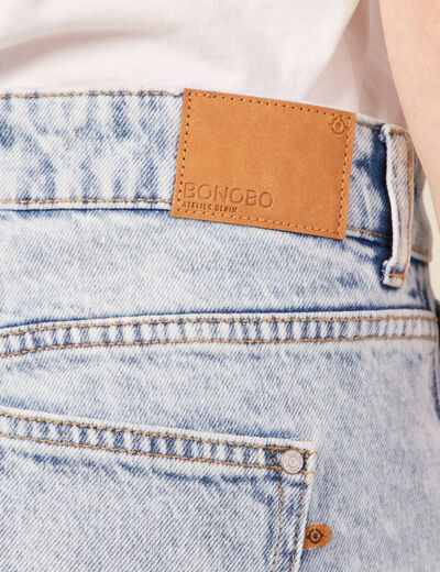 Jeans boyfriend 7/8ème denim snow bleu femme