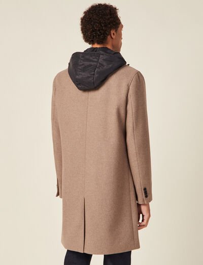 Manteau avec capuche amovible vert kaki homme