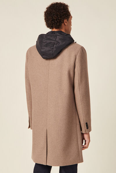 Manteau avec capuche amovible vert kaki homme