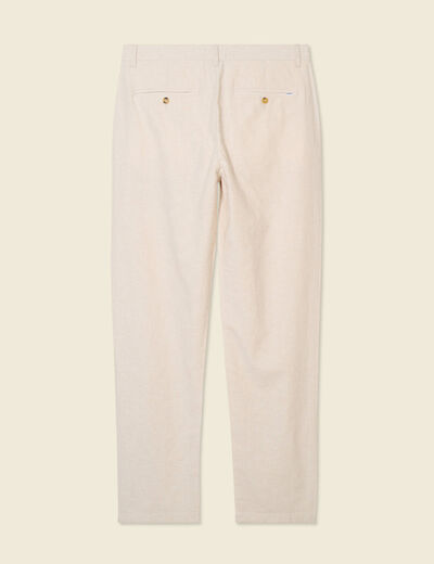 Pantalon chino droit beige homme
