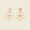 Boucles d'oreilles pendantes ecru femme