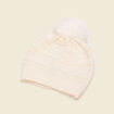 Bonnet à pompon ecru femme
