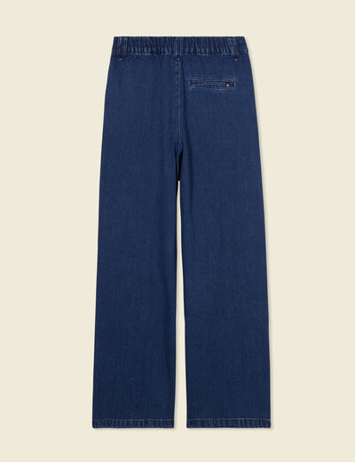 Jeans large taille haute denim brut femme