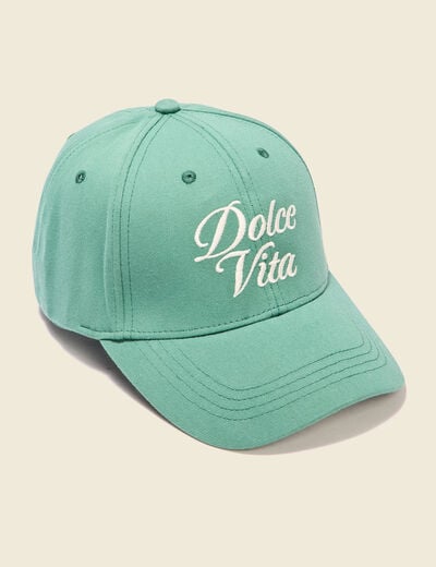 Casquette brodée vert homme
