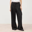 Pantalon large taille standard noir femme