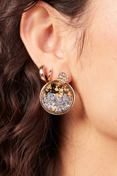 Boucles d'oreilles pendantes noir femme