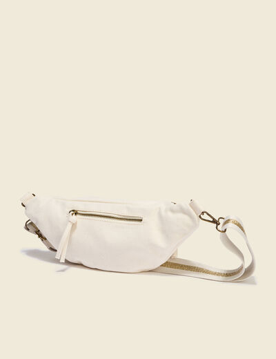 Banane coton sac bandouli&egrave;re ivoire femme