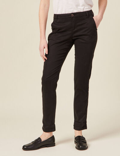 Pantalon chino Instinct noir femme
