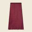 Jupe longue droite plissée bordeaux femme