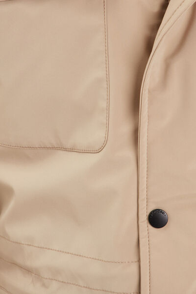 Parka droite à capuche beige homme