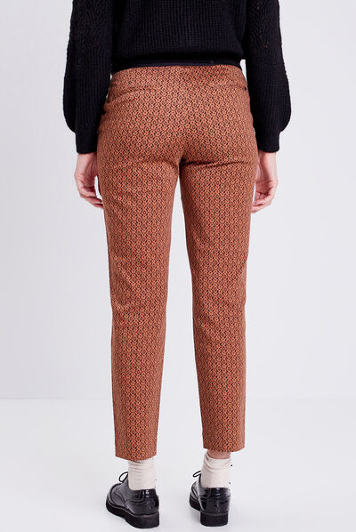 Pantalon cigarette camel femme