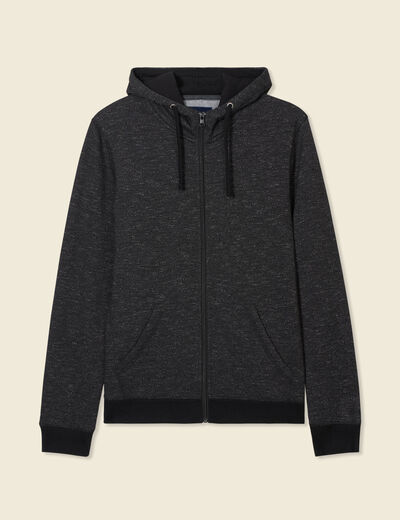 Gilet manches longues zipp&eacute; noir homme