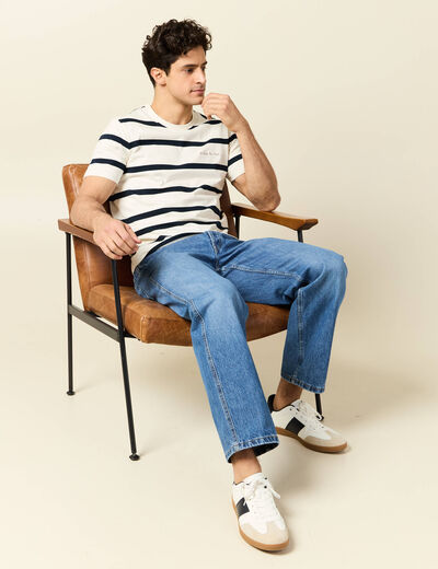 T-shirt manches courtes ecru homme