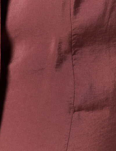 Jupe droite satin marron femme