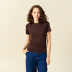 T-shirt éco-responsable marron femme