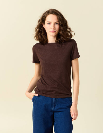 T-shirt éco-responsable marron femme