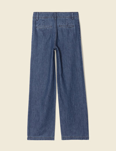 Jeans jambe large denim brut femme
