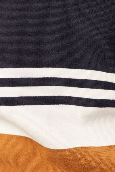 Pull col rond éco-resposnable bleu marine homme