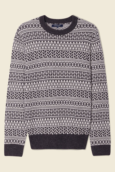 Pull manches longues ecru homme