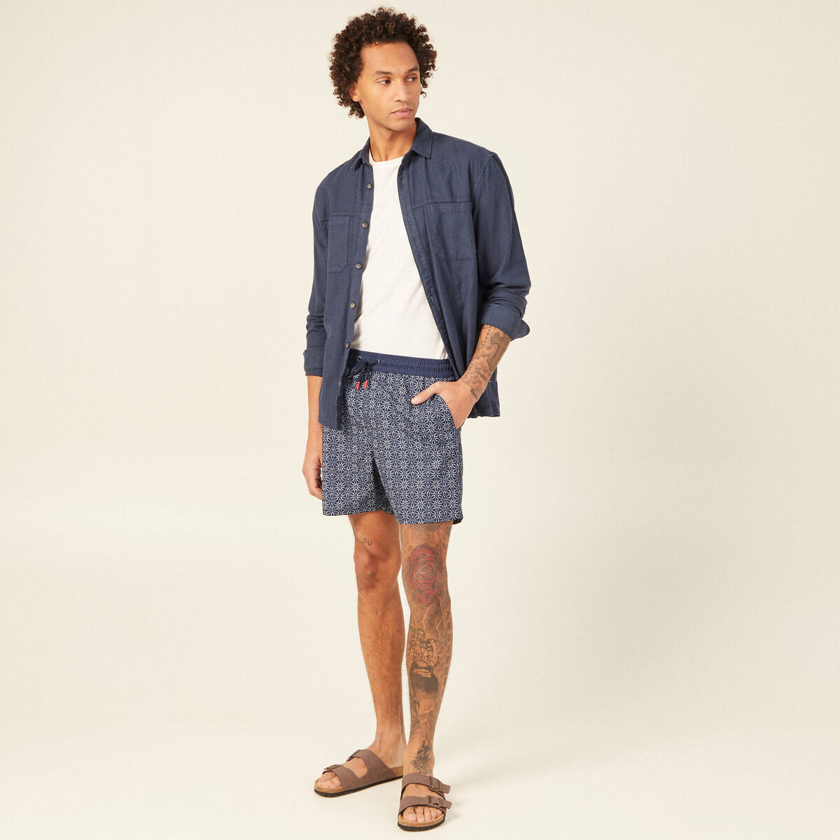 Short de bain bleu marine homme