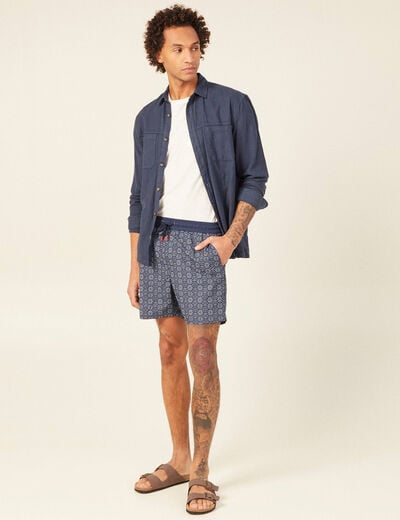 Short de bain bleu marine homme