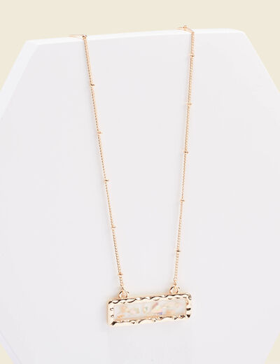 Collier pendentif en résine couleur or femme