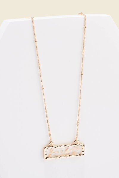 Collier pendentif en résine couleur or femme